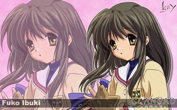 Anime picture 1920x1200 with clannad key (studio) ibuki fuuko highres wide image copyright name girl serafuku