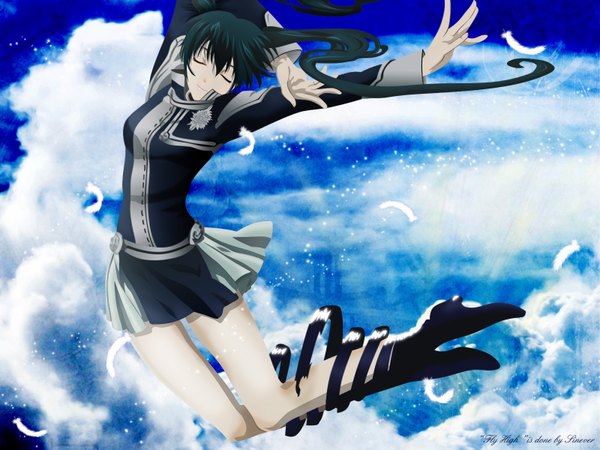 Anime picture 1600x1200 with d.gray-man lenalee lee sky blue background tagme