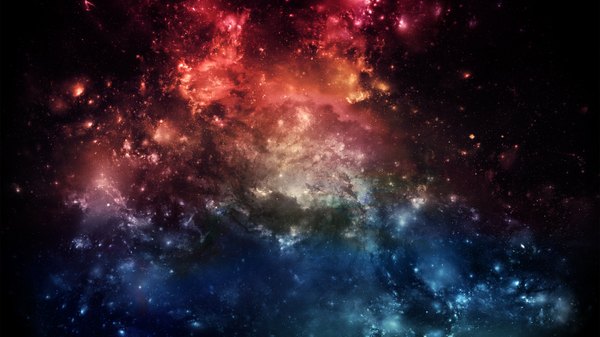 Anime picture 1600x900 with original tagme (artist) wide image no people space cropped milky way galaxy