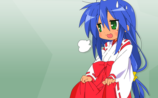 Anime picture 1920x1200 with lucky star kyoto animation izumi konata highres wide image japanese clothes miko girl