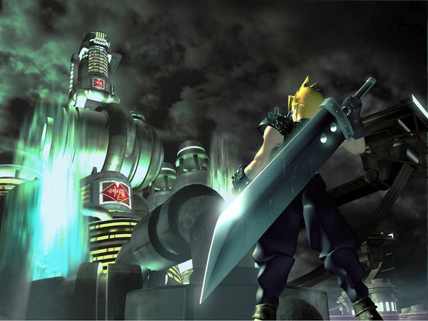 Anime picture 1024x768 with final fantasy final fantasy vii square enix cloud strife sword