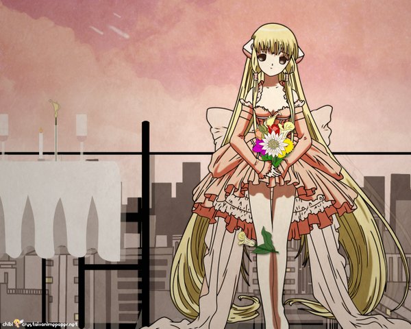 Anime picture 1280x1024 with chobits chii flower (flowers) tagme
