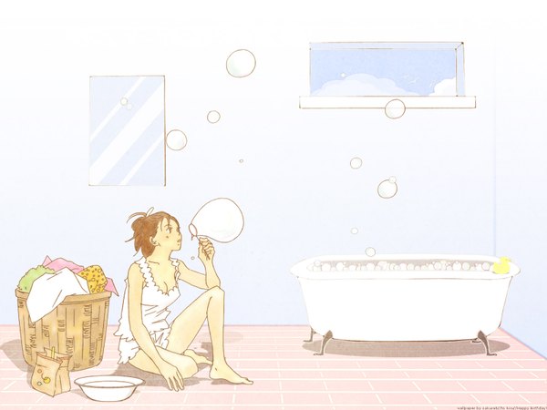 Anime picture 1600x1200 with nodame cantabile j.c. staff noda megumi bubble (bubbles) tagme