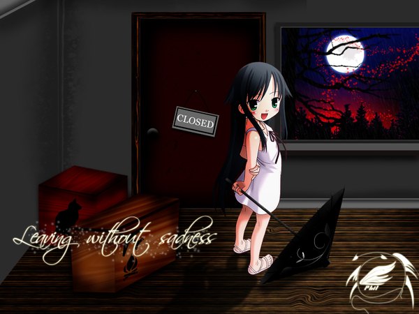 Anime picture 1600x1200 with saya no uta nitroplus saya (saya no uta) girl umbrella