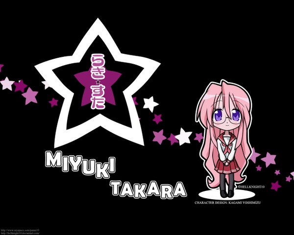 Anime picture 1280x1024 with lucky star kyoto animation takara miyuki hellknight10 black background girl