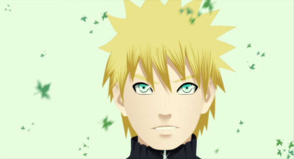 Anime picture 3404x1848 with naruto studio pierrot naruto (series) uzumaki naruto n3eko123 single highres short hair blonde hair simple background smile wide image aqua eyes coloring portrait face jinchuriki boy leaf (leaves)