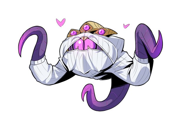 Anime picture 4092x2893 with league of legends vel'koz (league of legends) exaxuxer single highres simple background white background absurdres sweater turtleneck monster tentacles open-chest turtleneck eye