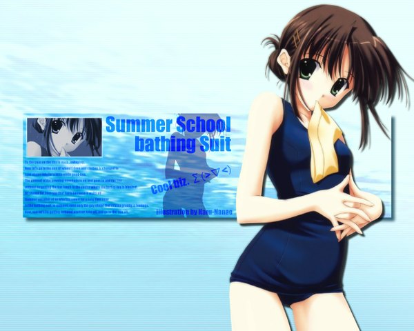 Anime picture 1280x1024 with nanao naru swimsuit one-piece swimsuit school swimsuit tagme