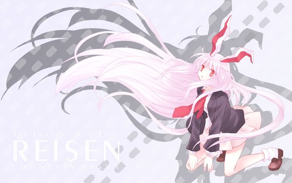 Anime picture 1920x1200 with touhou reisen udongein inaba highres wide image bunny ears bunny girl girl necktie