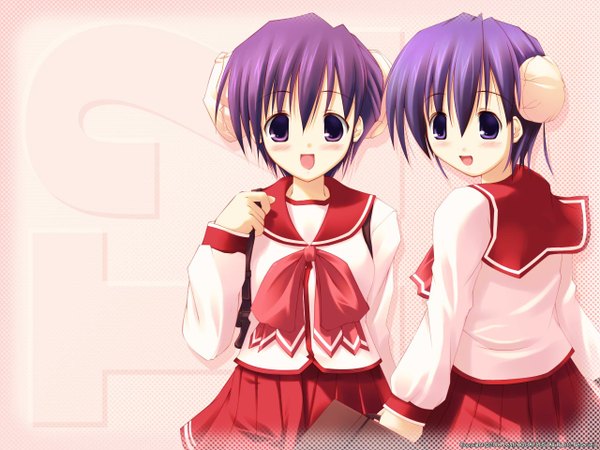 Anime picture 1280x960 with to heart 2 leaf (studio) himeyuri sango himeyuri ruri twins girl