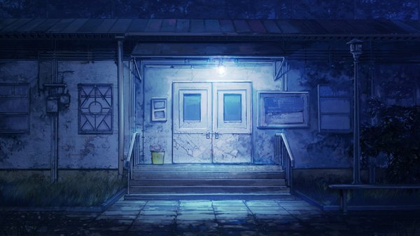 Anime picture 1920x1080 with everlasting summer iichan eroge arsenixc vvcephei highres wide image game cg night wallpaper light no people collaboration camp plant (plants) building (buildings) lantern stairs door lamppost