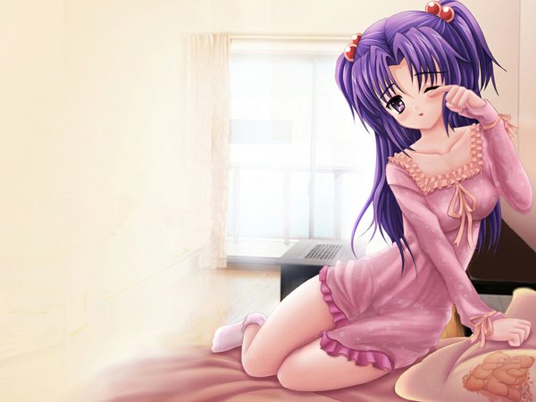 Anime picture 1024x768 with clannad key (studio) ichinose kotomi two side up tagme