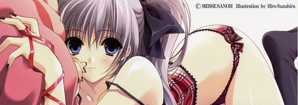 Anime picture 2840x1000 with suzuhira hiro highres light erotic wide image dualscreen tagme