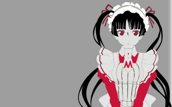 Anime picture 1920x1200 with maria holic shaft (studio) shinouji matsurika highres wide image grey background maid vector multicolored