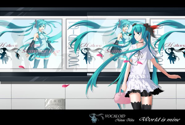 Anime picture 1300x877 with vocaloid world is mine (vocaloid) hatsune miku long hair twintails girl