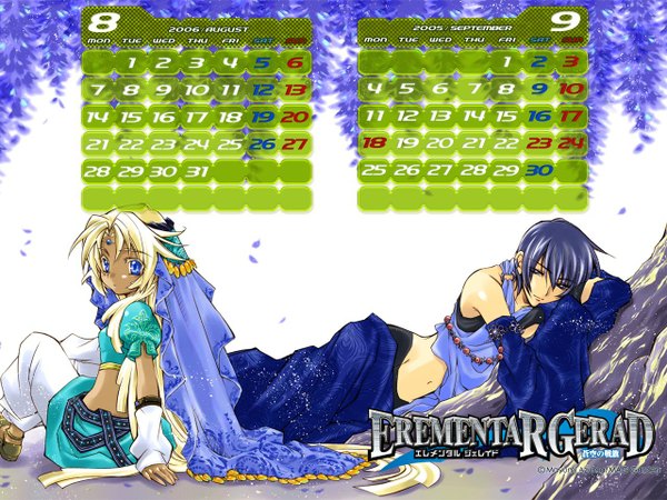 Anime picture 1280x960 with erementar gerad azuma mayumi calendar 2006 calendar tagme erementar gerad ao no senki mag garden