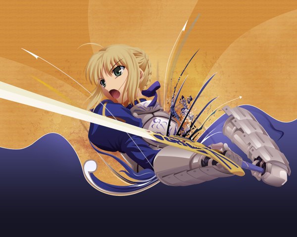 Anime picture 1280x1024 with fate (series) fate/stay night studio deen type-moon artoria pendragon (all) saber girl sword