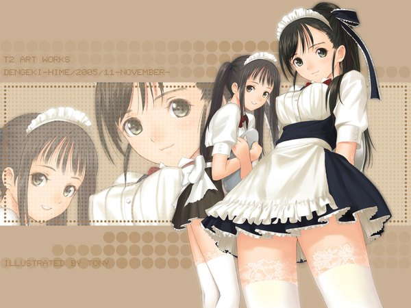 Anime picture 1600x1200 with tony taka light erotic waitress girl tagme