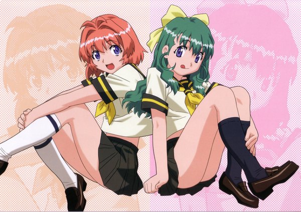 Anime picture 3508x2468 with onegai twins onodera karen miyafuji miina highres tagme
