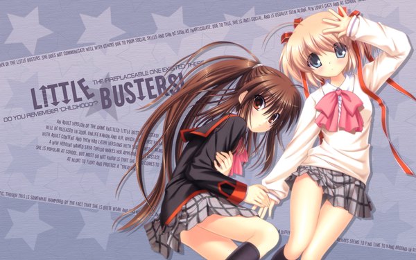 Anime picture 1920x1200 with little busters! key (studio) natsume rin kamikita komari highres wide image two side up