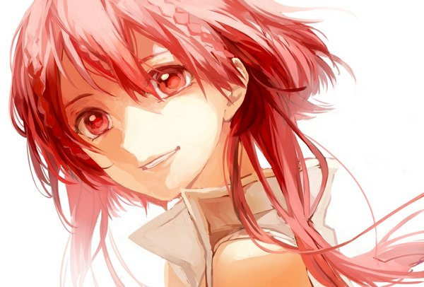 Anime picture 1024x694 with magi the labyrinth of magic a-1 pictures ren kouha g.g.lemon single long hair looking at viewer fringe simple background smile red eyes white background red hair braid (braids) lips boy