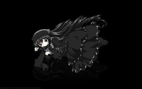 Anime picture 1920x1200 with rozen maiden suiseiseki long hair highres wide image black background