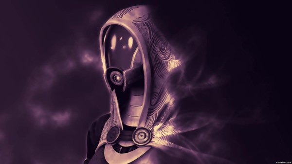 Anime picture 1600x900 with mass effect 2 tali'zora vas neema me2 wide image glowing glowing eye (eyes) armor mask