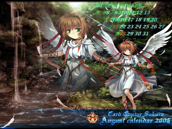 Anime picture 2400x1800 with card captor sakura clamp kinomoto sakura mutsuki (moonknives) highres calendar