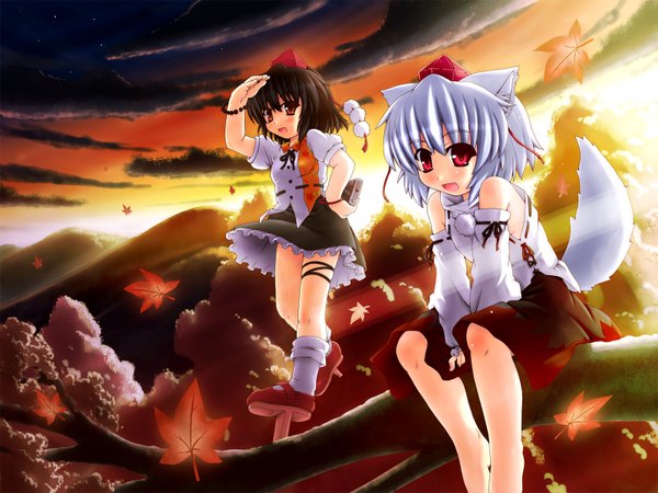 Anime picture 1600x1200 with touhou shameimaru aya inubashiri momiji etogami kazuya girl