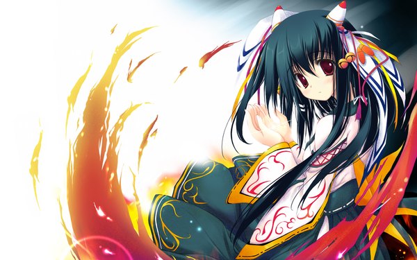 Anime picture 1920x1200 with long hair highres red eyes wide image dress
