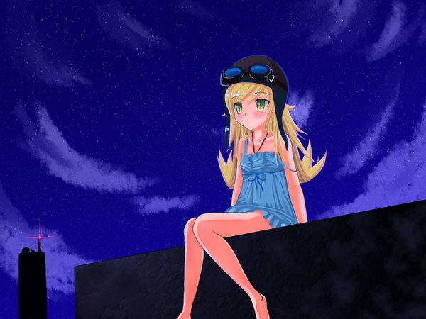 Anime picture 1600x1200 with bakemonogatari shaft (studio) monogatari (series) oshino shinobu sky