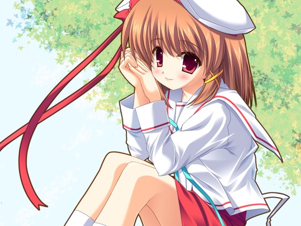 Anime picture 1280x960 with gift eternal rainbow konosaka kirino blush uniform bow school uniform hat beret