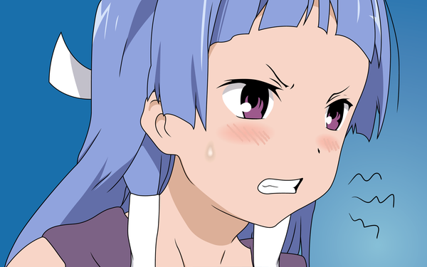 Anime picture 1920x1200 with kannagi nagi (kannagi) highres wide image close-up blue background vector