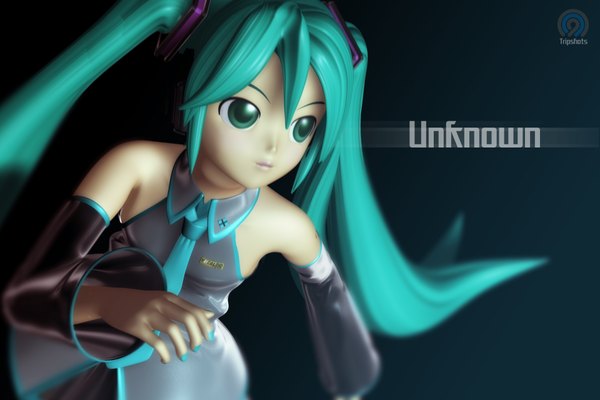 Anime picture 1920x1280 with vocaloid hatsune miku long hair highres twintails green eyes green hair 3d mikumikudance girl tripshots