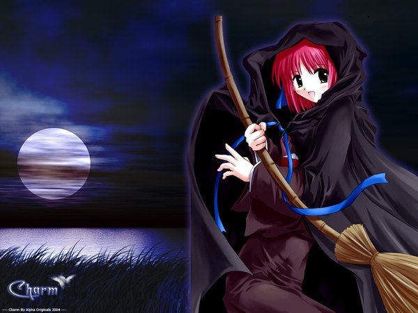 Anime picture 1024x768 with shingetsutan tsukihime type-moon kohaku (tsukihime) maid witch girl
