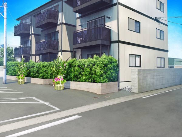 Anime picture 1024x768 with lovely x cation 2 hibiki works game cg no people plant (plants) window house road