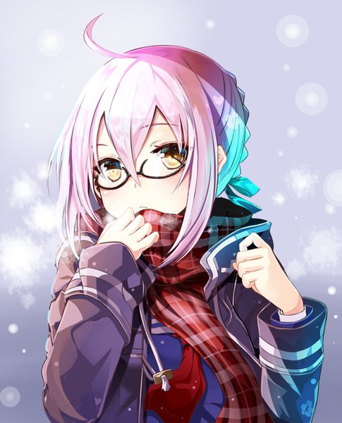 Anime picture 1000x1235 with fate (series) fate/grand order artoria pendragon (all) mysterious heroine x (alter) (fate) mysterious heroine x alter (first ascension) (fate) sho (runatic moon) single tall image looking at viewer blush fringe short hair hair between eyes yellow eyes payot pink hair ahoge braid (braids) arm up open clothes