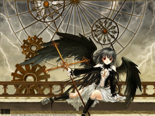 Anime picture 1024x768 with mizusawa hikaru wings tagme