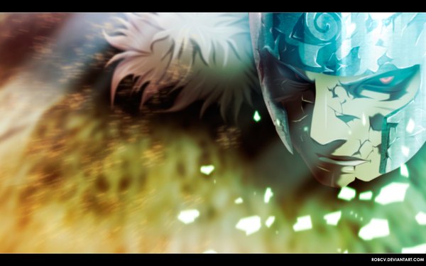 Anime picture 2100x1312 with naruto studio pierrot naruto (series) senju tobirama robcv single highres red eyes wide image coloring light close-up hokage boy fur mask