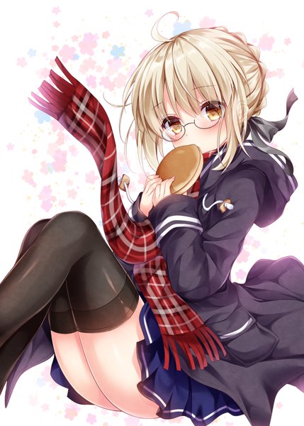 Anime picture 700x979 with fate (series) fate/grand order artoria pendragon (all) mysterious heroine x (alter) (fate) mysterious heroine x alter (first ascension) (fate) nogi takayoshi single tall image looking at viewer blush fringe short hair light erotic hair between eyes brown hair sitting holding brown eyes payot ahoge