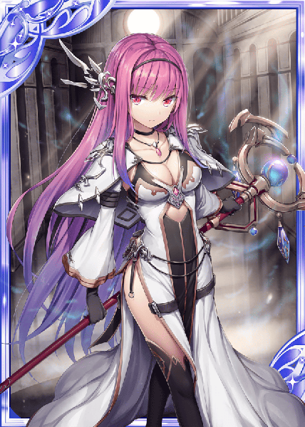 Anime picture 640x896 with shinkai no valkyrie aisling (shinkai no valkyrie) akkijin single long hair tall image looking at viewer fringe breasts hair between eyes red eyes standing holding payot pink hair cleavage indoors sunlight wide sleeves side slit