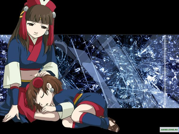 Anime picture 1024x768 with samurai 7 gonzo kirara komachi multiple girls girl 2 girls