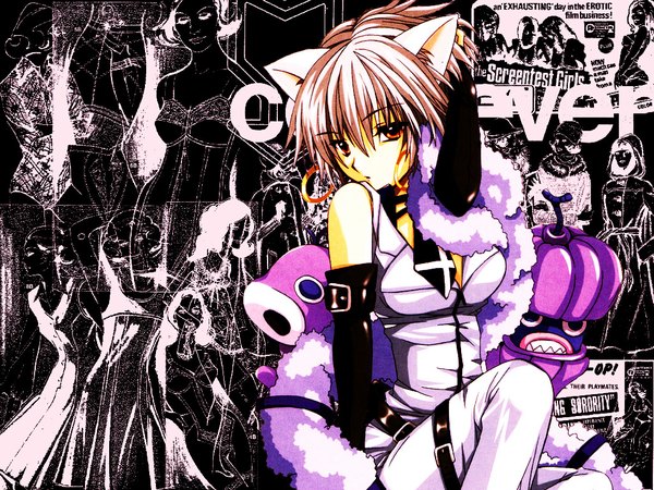 Anime picture 1024x768 with .hack// ouka (.hack//) animal ears cat ears tagme