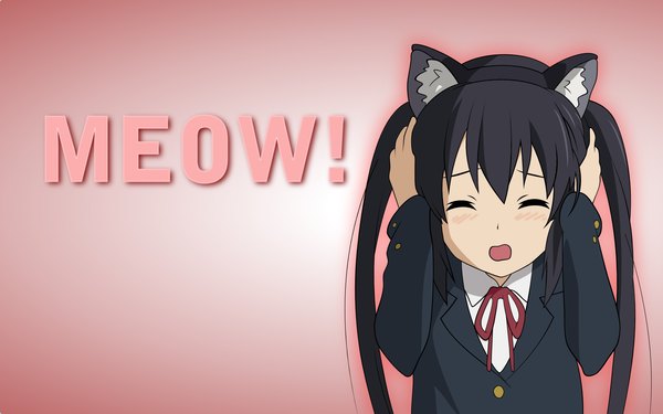 Anime picture 1920x1200 with k-on! kyoto animation nakano azusa highres wide image cat girl girl