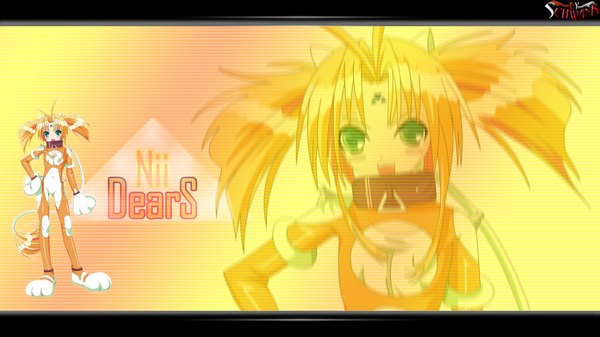Anime picture 1920x1080 with dears nia (dears) nii highres wide image yellow background orange background
