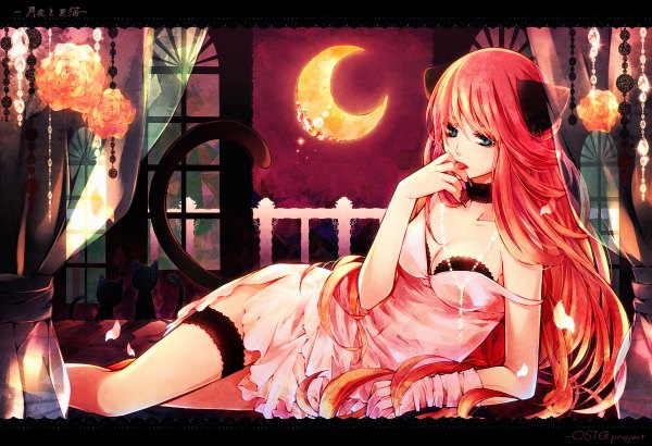 Anime picture 1200x820 with vocaloid megurine luka iriasu single long hair blue eyes light erotic signed animal ears animal tail cat ears off shoulder cat girl cat tail reclining crescent finger licking girl flower (flowers) animal