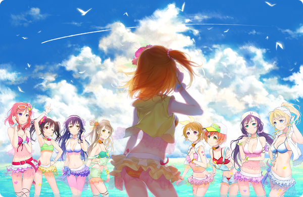 Anime picture 1200x783 with love live! school idol project sunrise (studio) love live! nishikino maki yazawa nico toujou nozomi minami kotori ayase eli sonoda umi kousaka honoka hoshizora rin koizumi hanayo aka-shiro long hair short hair blue eyes black hair blonde hair smile red eyes