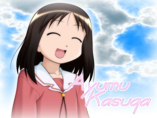 Anime picture 1024x768 with azumanga daioh j.c. staff kasuga ayumu sky cloud (clouds) wallpaper girl uniform school uniform
