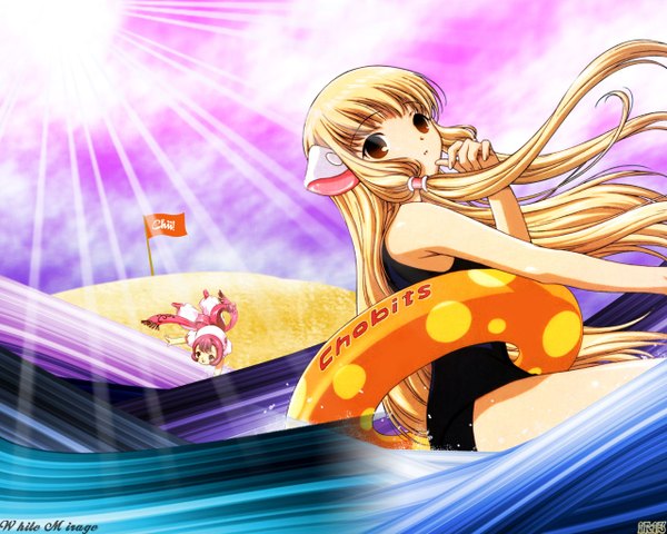 Anime picture 1280x1024 with chobits chii sumomo swimsuit tagme