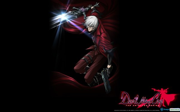 Anime picture 1920x1200 with devil may cry dante (devil may cry) highres wide image boy sword gun